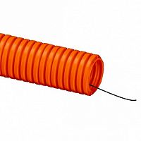 Труба ПНД гибкая гофр. д.25мм, лёгкая без протяжки, 50м, цвет оранжевый (упак. 50м) | код. 70925 |  DKC